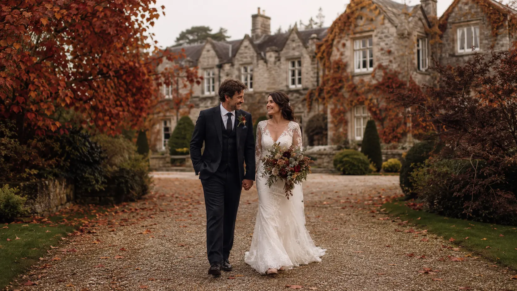 Elegant autumn wedding in warm seasonal colours